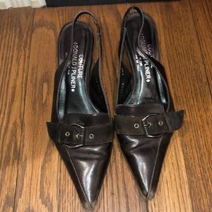 Brown leather Donald J Pliner pumps